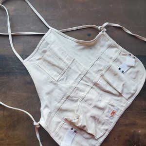 Cream canvas workwear bib coverall apron